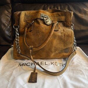 Michael Kors Brown Suede Shoulder Bag